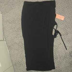 SHEIN Black Maxi Skirt with Side Tie NWT US Size Large 32"
